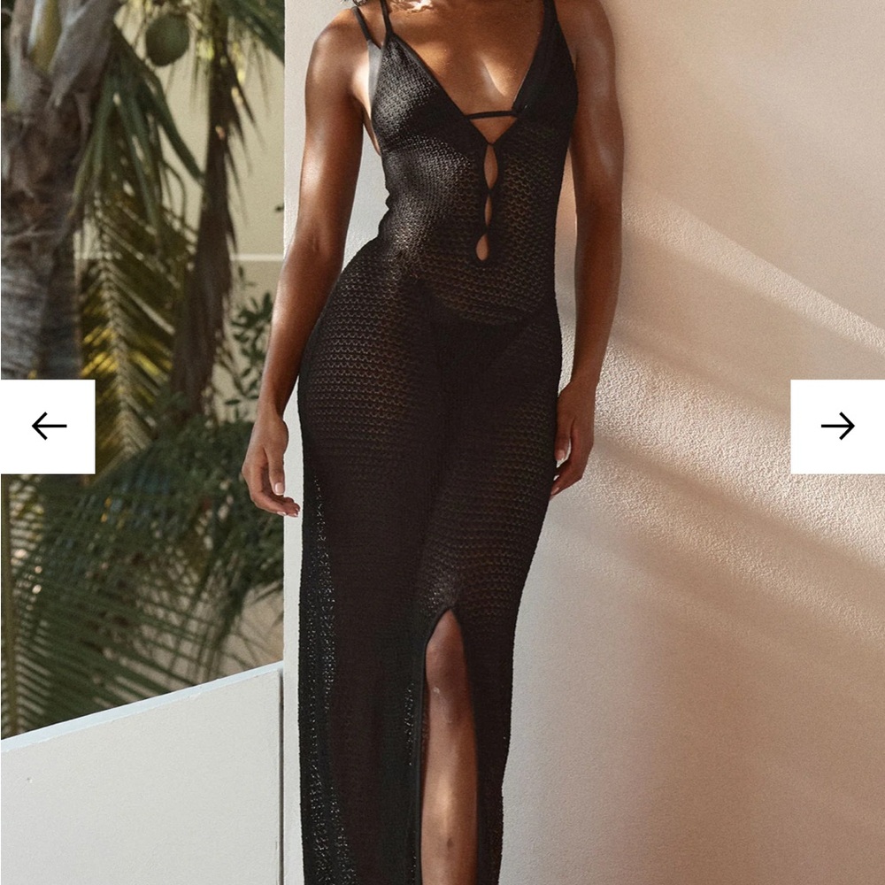Monday Swimwear Black Mesh Cover-Up